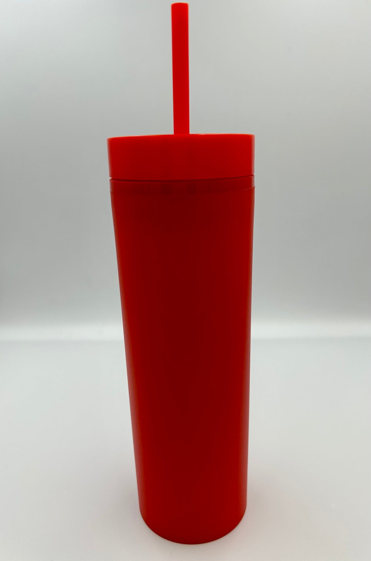 16 oz Skinny Tumbler with Plastic Straw Tumbler