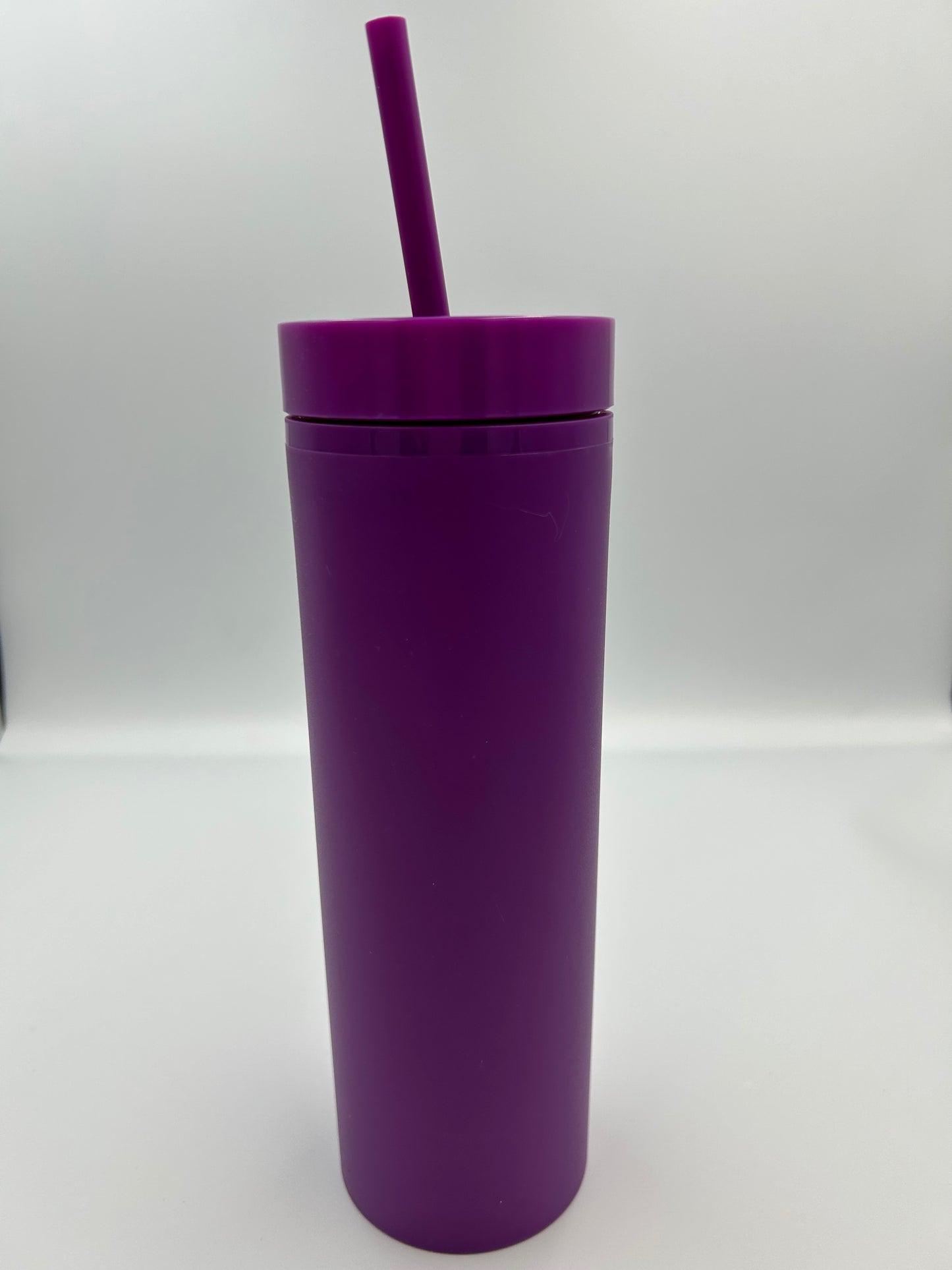16 oz Skinny Tumbler with Plastic Straw Tumbler