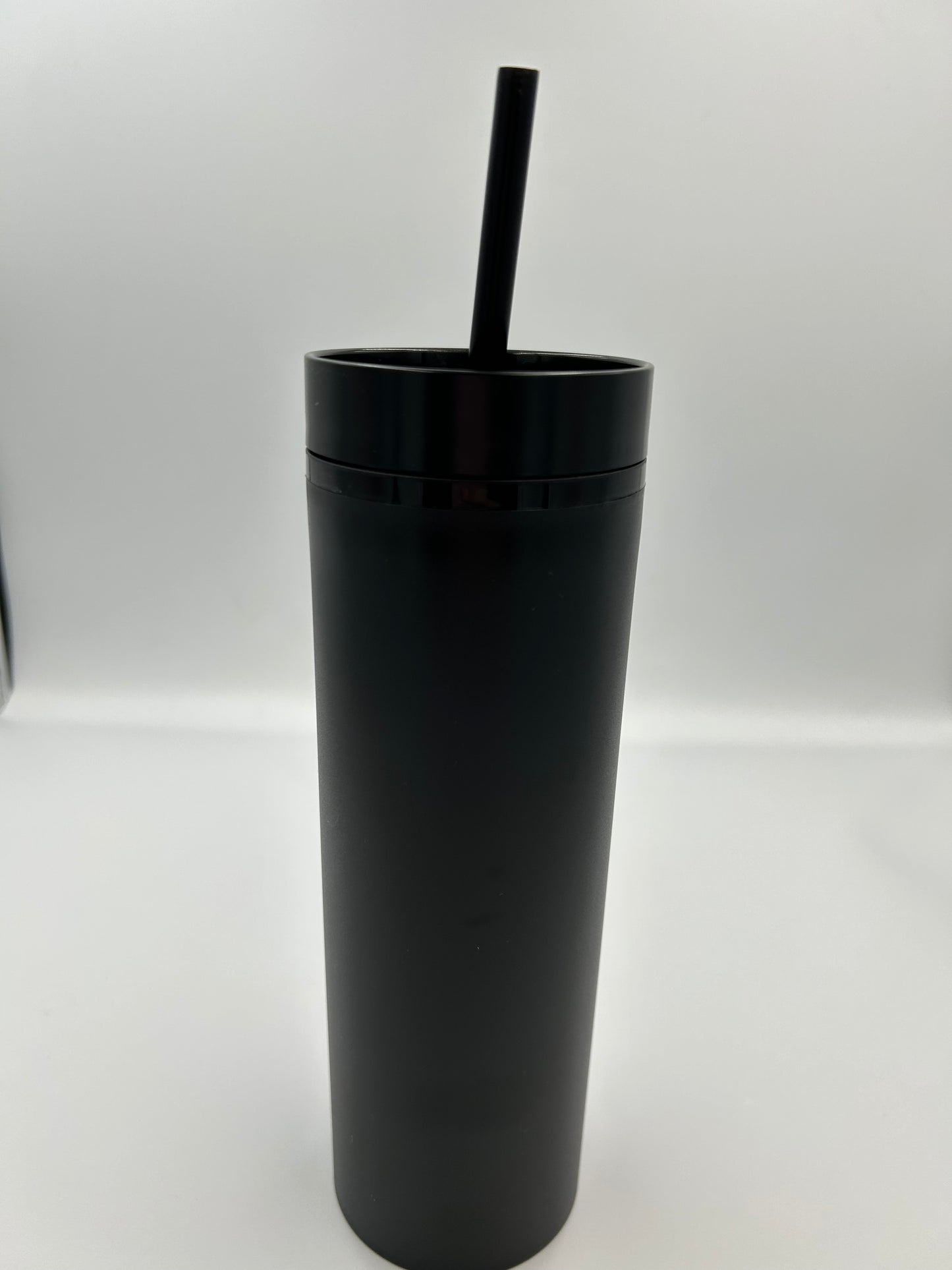 16 oz Skinny Tumbler with Plastic Straw Tumbler