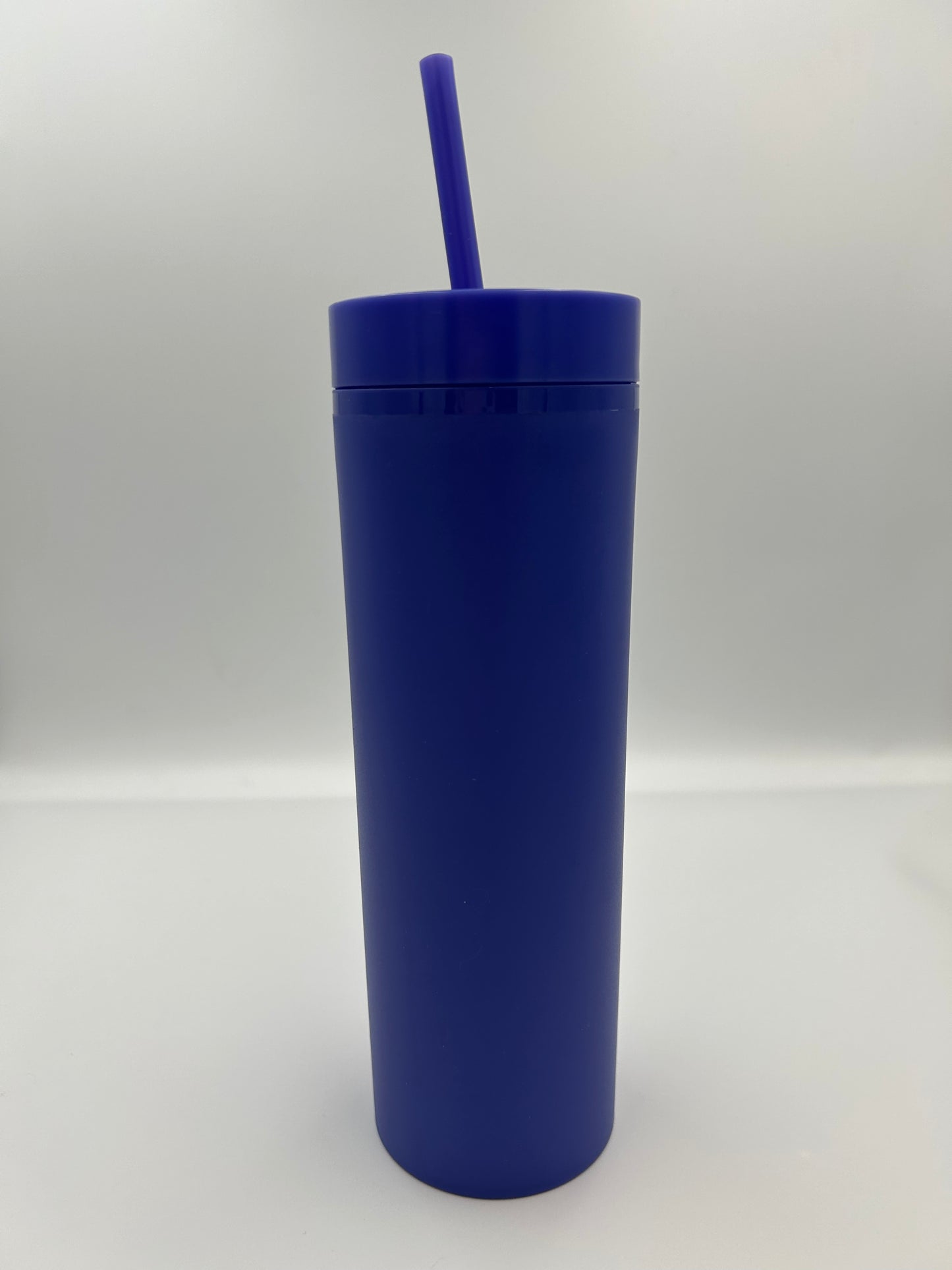 16 oz Skinny Tumbler with Plastic Straw Tumbler