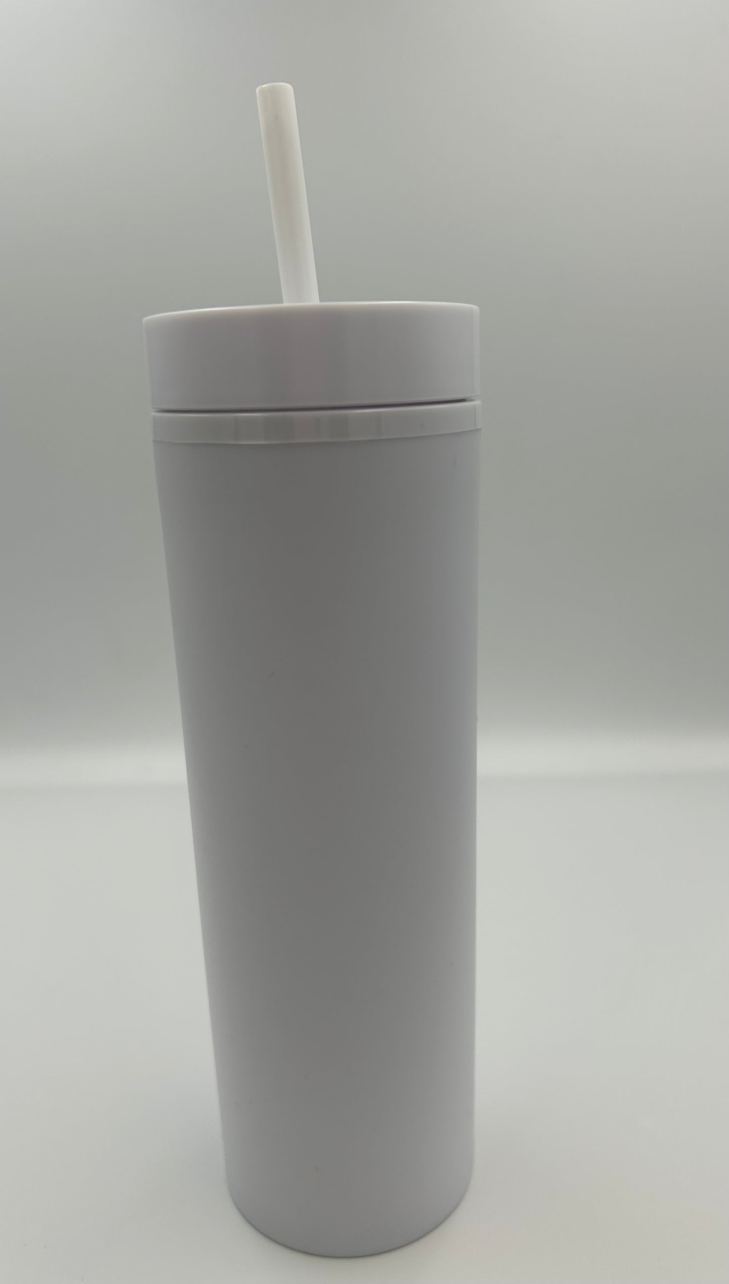 16 oz Skinny Tumbler with Plastic Straw Tumbler