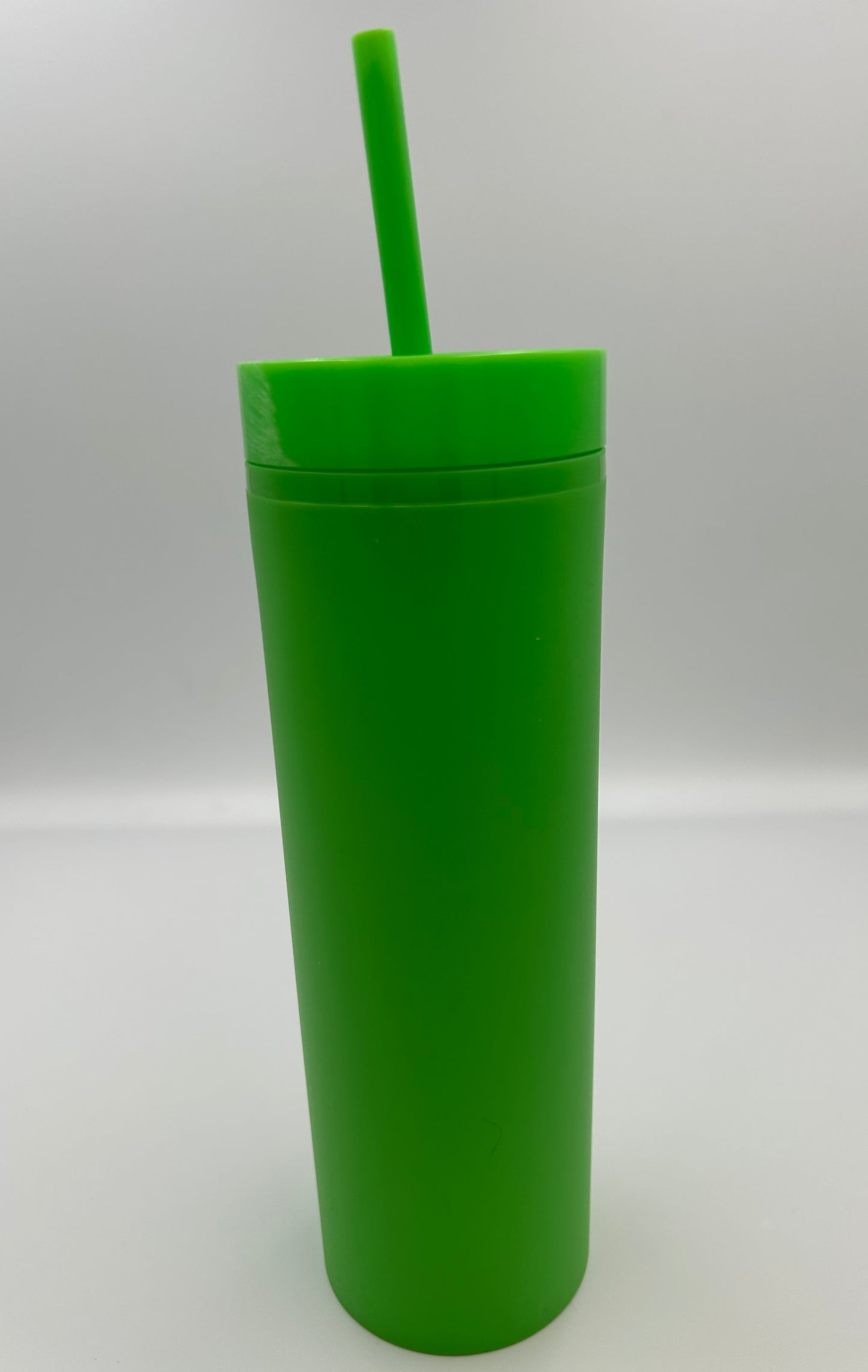 16 oz Skinny Tumbler with Plastic Straw Tumbler