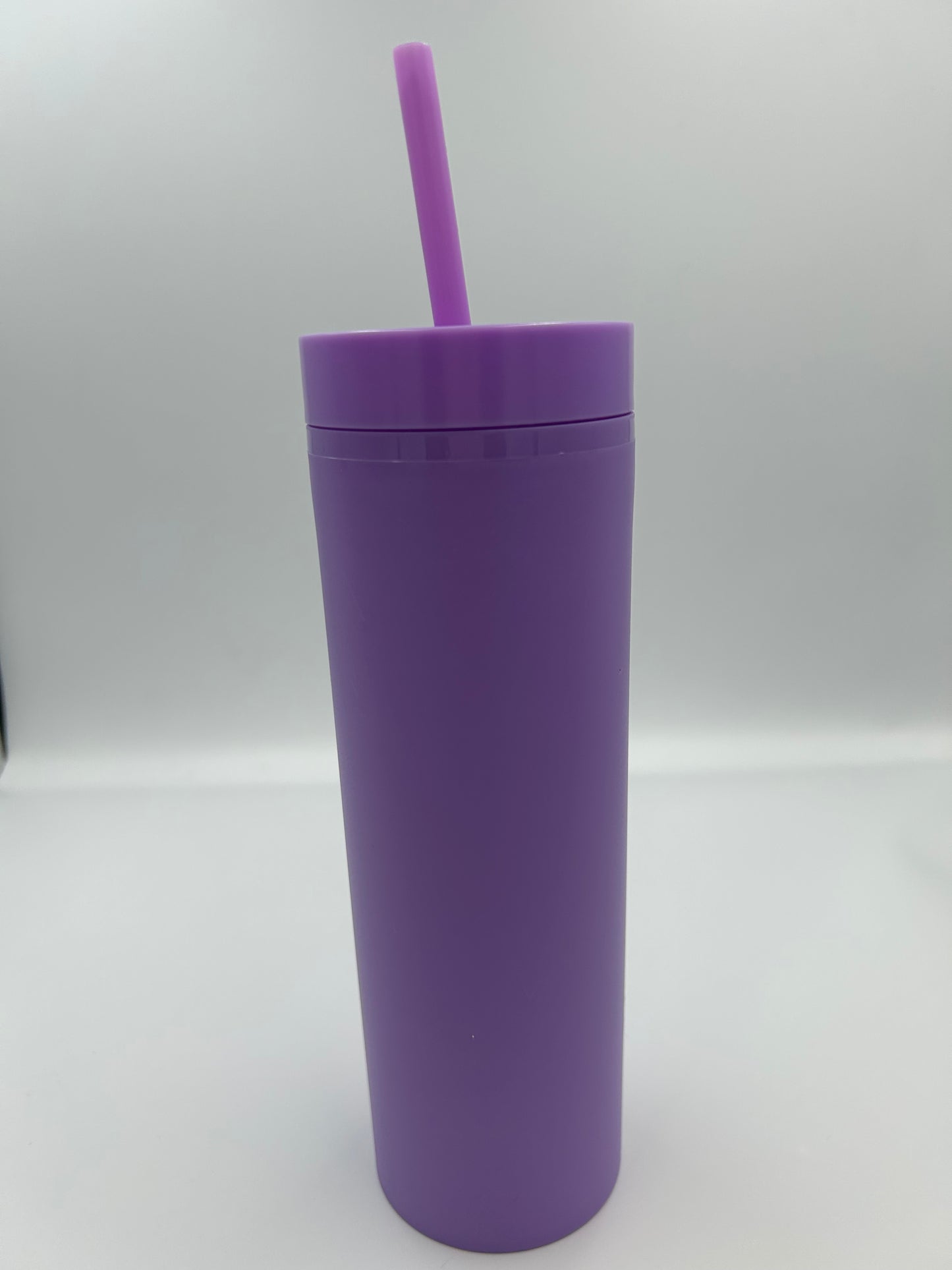 16 oz Skinny Tumbler with Plastic Straw Tumbler