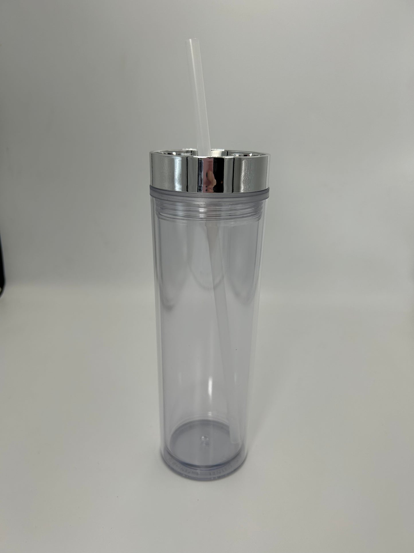 16oz Skinny Tumbler with Chrome Coloured Lid