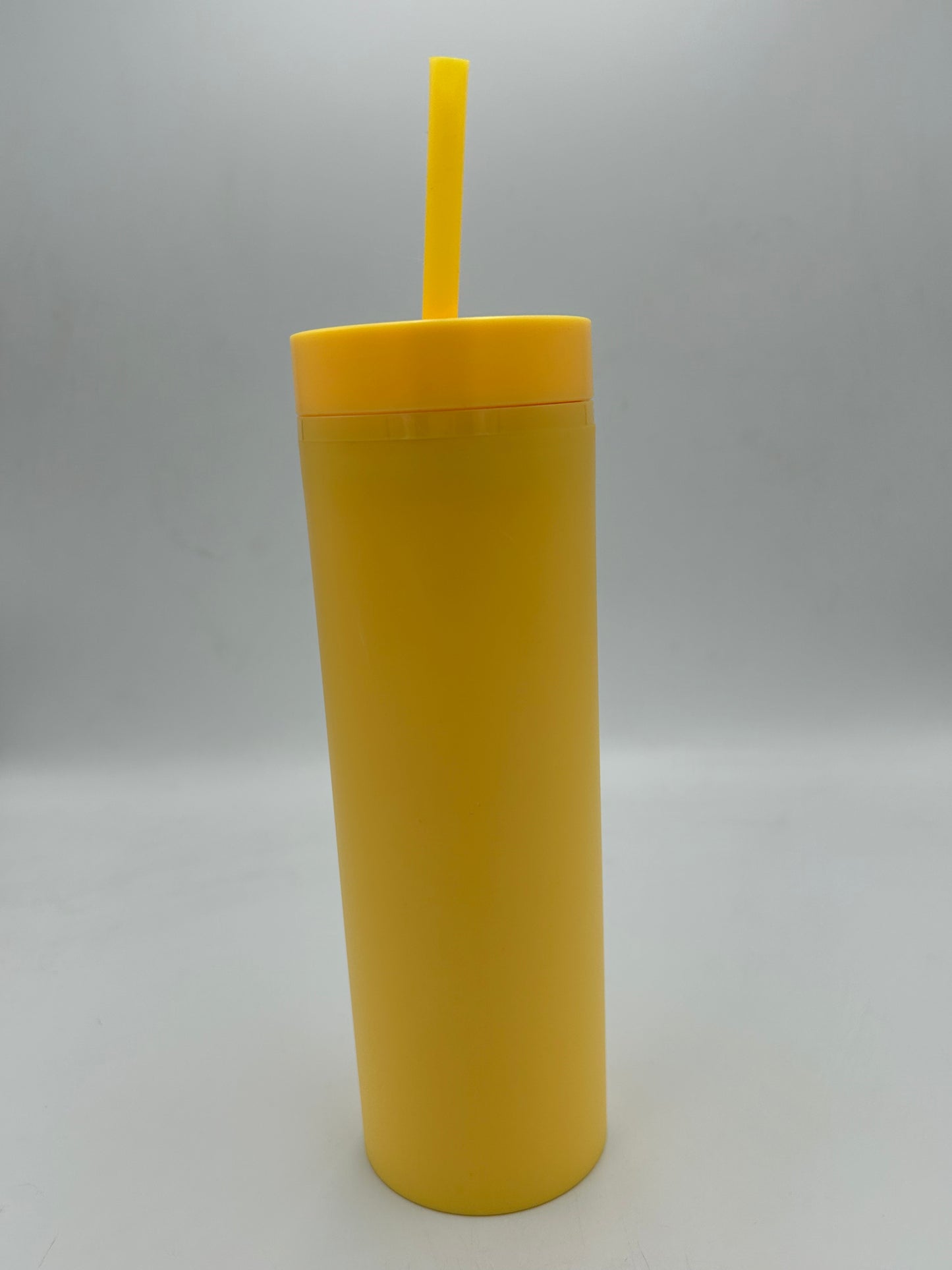 16oz Skinny Tumbler with Plastic Straw Tumbler V2