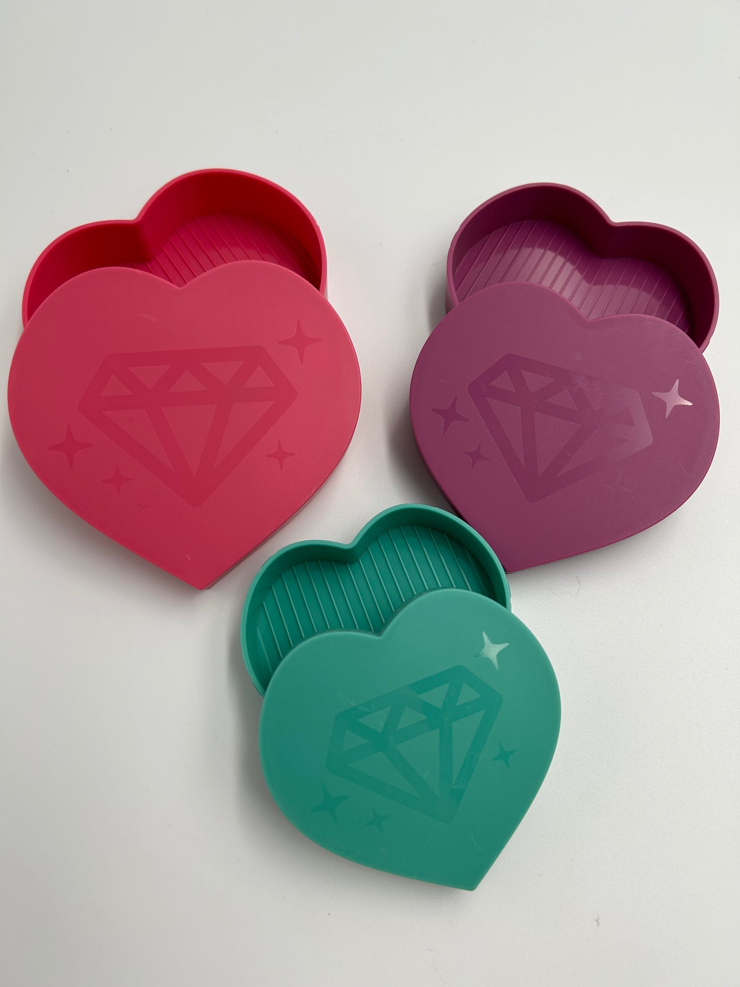 Heart Shaped Rhinestone Sorting Trays, 3 piece set.