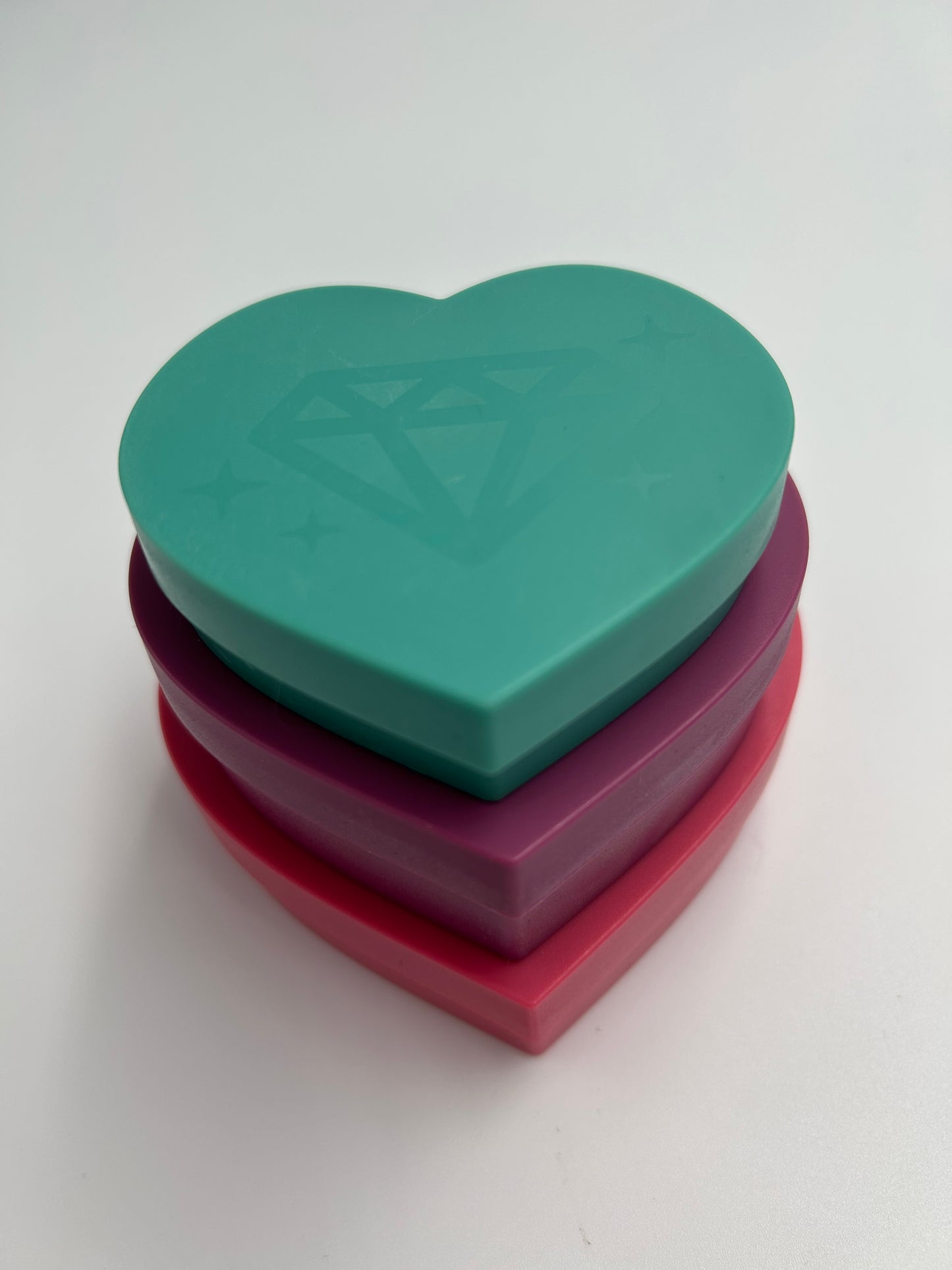 Heart Shaped Rhinestone Sorting Trays, 3 piece set.