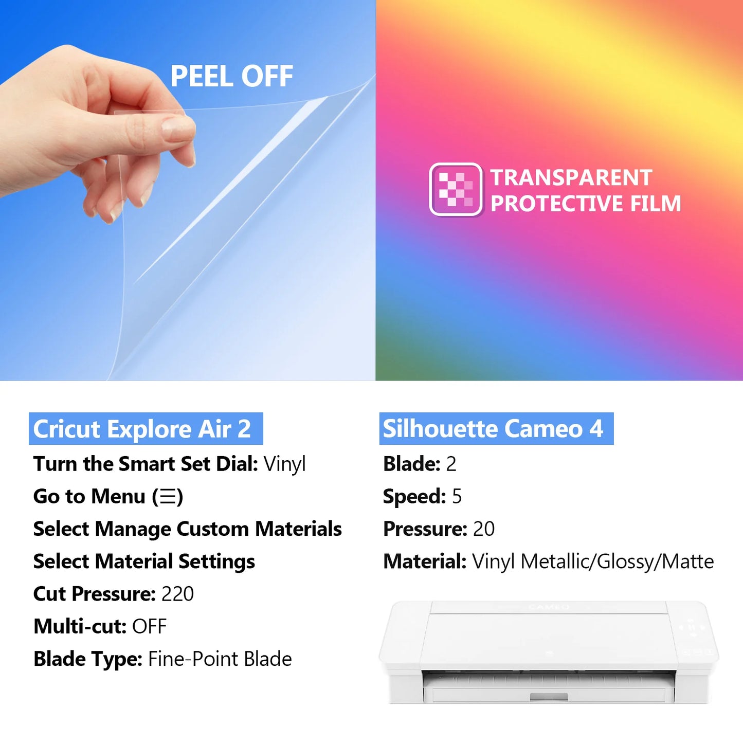 Teckwrap Clear Cold Color Changing Craft Vinyl