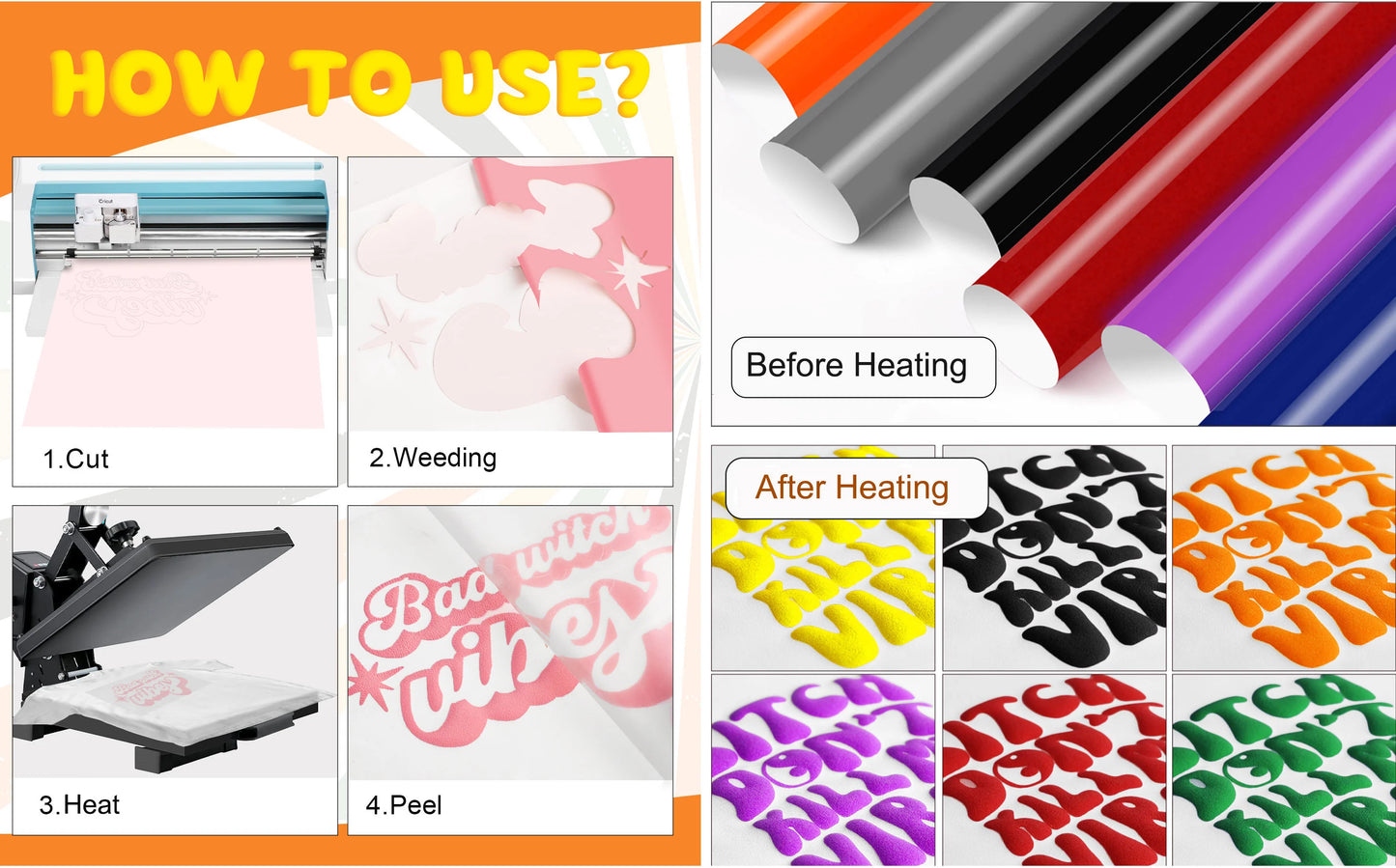 Teckwrap Puff HTV Sheets Pack (10 PCS)
