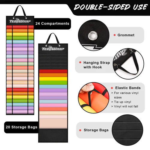 Teckwrap Vinyl Roll Storage with 24 Compartments