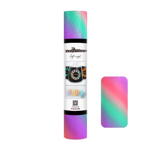 Teckwrap Diagonal Rainbow Stripes Craft Vinyl