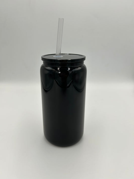 16oz Black Glass Can