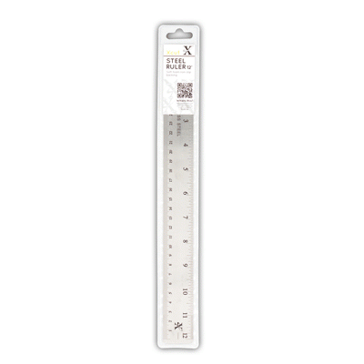 Xcut 12" Steel Ruler (Soft Back)