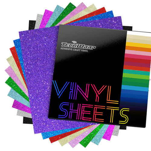 Teckwrap Glitter Vinyl Sheets Pack( 10 PCS)