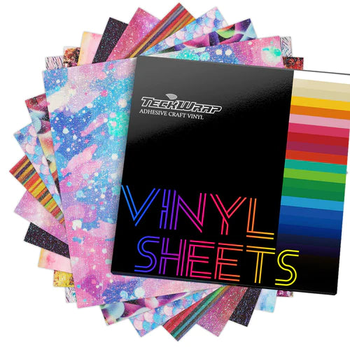 Teckwrap Glitter Brush Vinyl Sheets Pack ( 9 PCS)