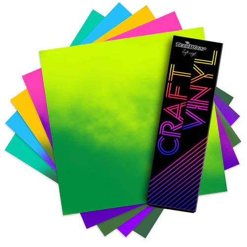 Teckwrap Neon Cold Color Changing Vinyl Sheets Pack( 5 PCS)