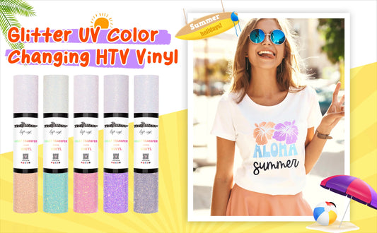 UV Glitter Color Changing Heat Transfer Vinyl