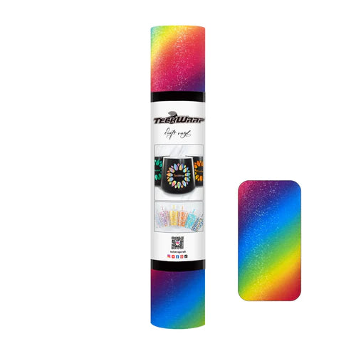 Teckwrap Diagonal Rainbow Stripes Craft Vinyl